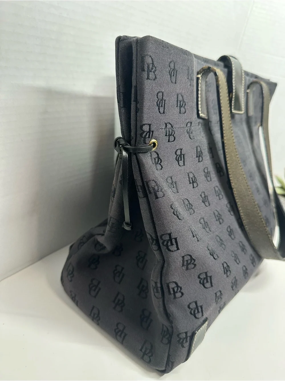 Dooney & Bourke Black DB Monogram Shoulder Tote
